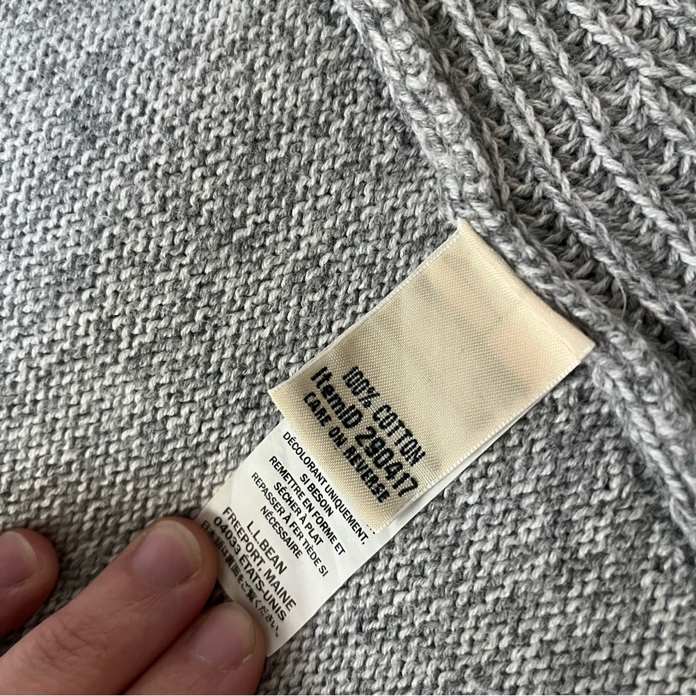 LL Bean Gray Cotton Cardigan - Picture 4 of 5